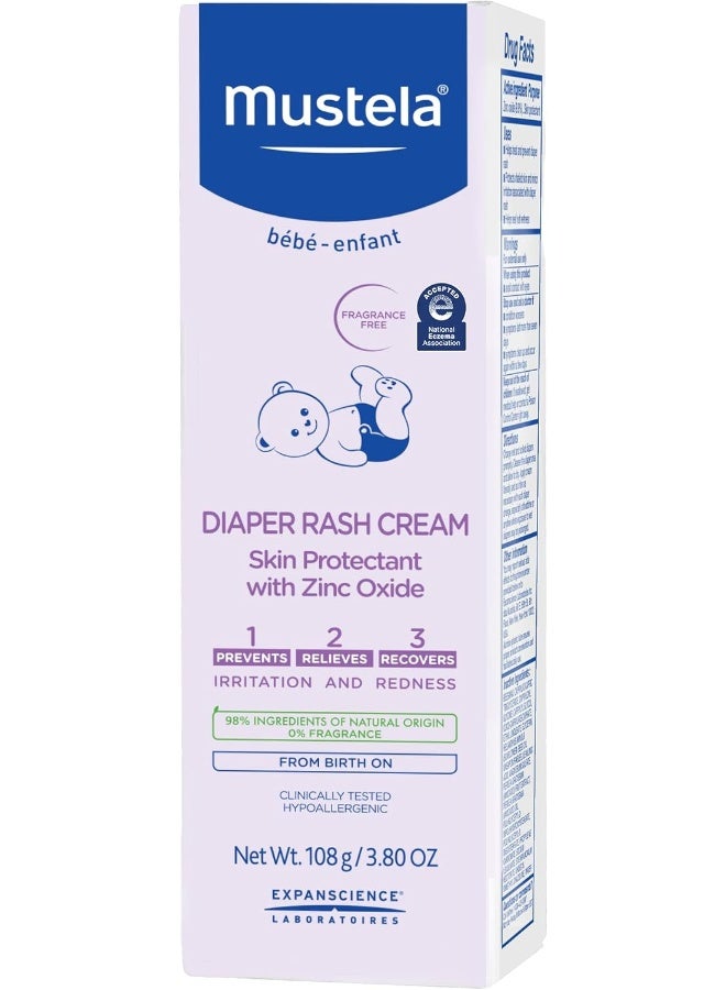 Mustela, Baby, Diaper Rash Cream 1-2-3, Fragrance Free, 3.80 oz (108 g) - Image 2