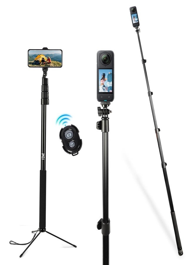 BMZX 118" Long Selfie Stick for 360 Cameras GoPro,9.8ft with Wireless Remote, Selfie Stick for iPhone, Android, Fit for Insta360 X5, X4, GoPro,DJI Action 5 Pro Osmo Pocket 3(29 to 118") - Image 1