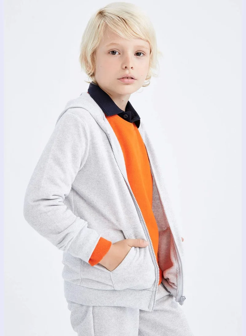 ديفاكتو Boy Regular Fit Hooded Long Sleeve Cardigan / Bolero