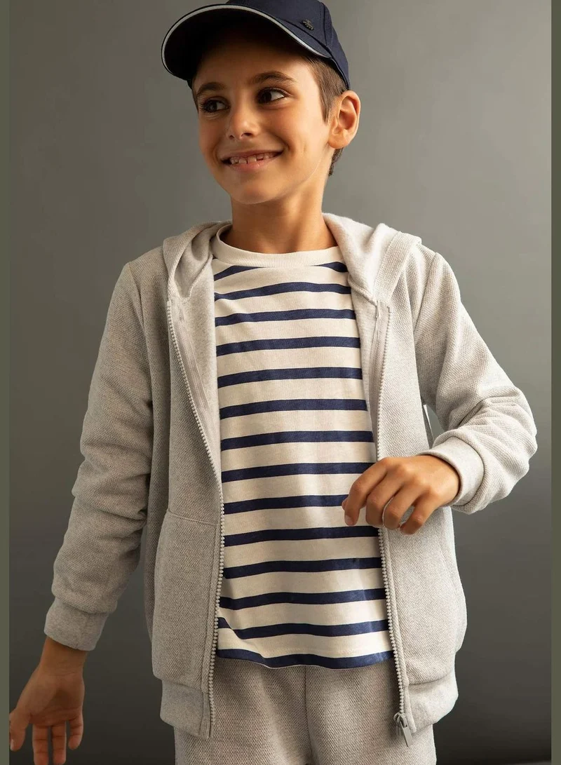 ديفاكتو Boy Regular Fit Hooded Long Sleeve Cardigan / Bolero