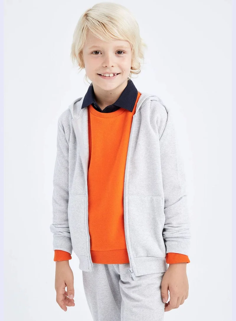 ديفاكتو Boy Regular Fit Hooded Long Sleeve Cardigan / Bolero