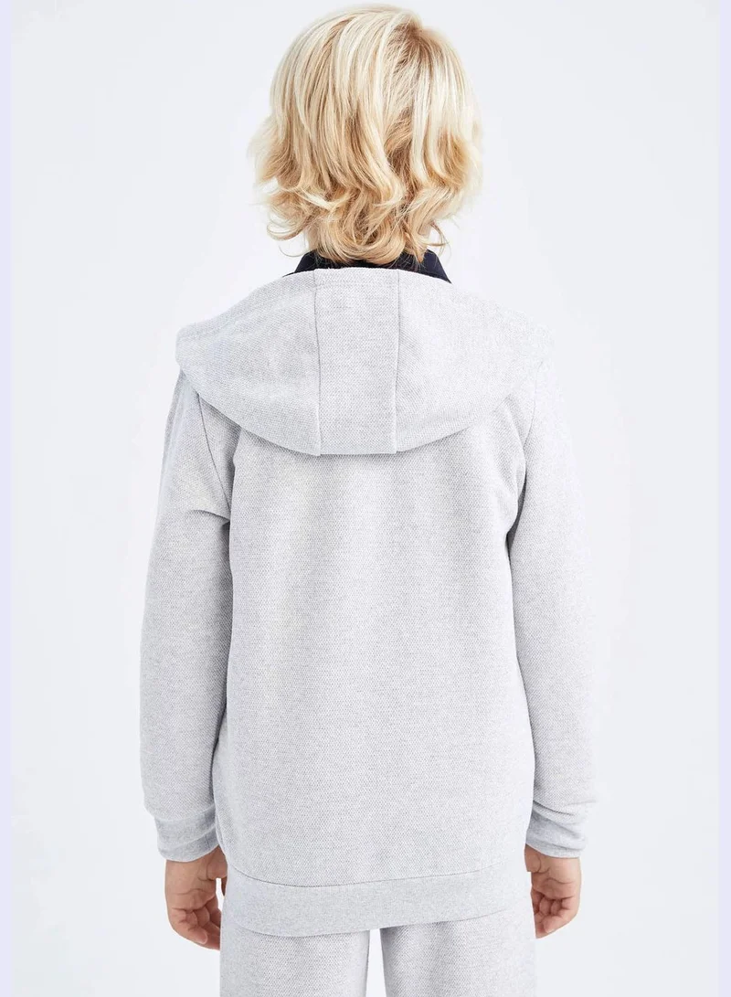 ديفاكتو Boy Regular Fit Hooded Long Sleeve Cardigan / Bolero