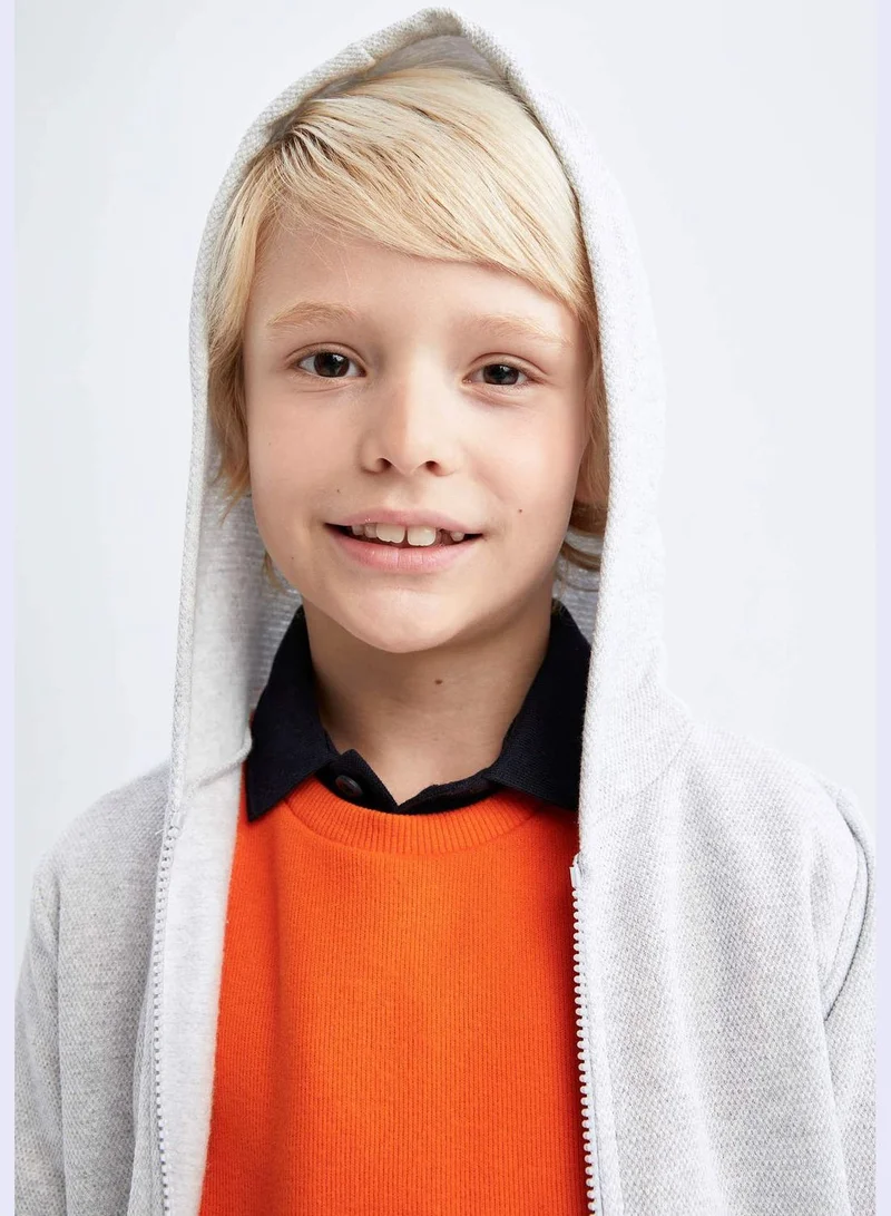 ديفاكتو Boy Regular Fit Hooded Long Sleeve Cardigan / Bolero