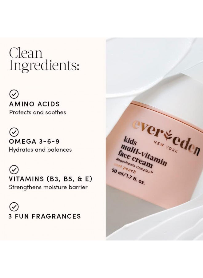 Evereden - Evereden Cool Peach Kids Face Cream, 1.7 oz | Plant-Based, Natural & Non-Toxic | Multi-Vitamin Skin Moisturizer - Image 1