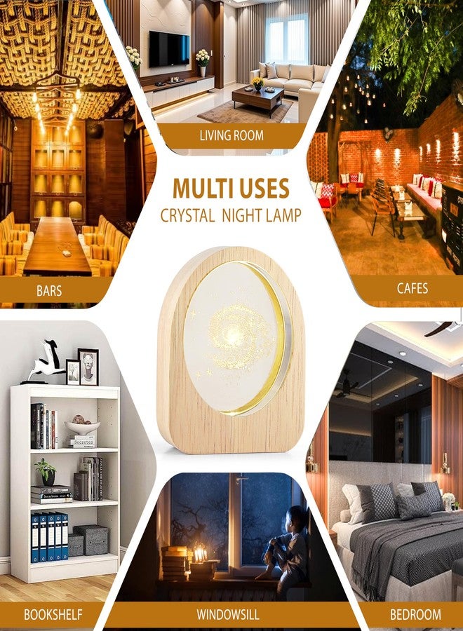 الجستو مصباح كريستالي يعمل بمنفذ USB بقوة 5 فولت من جيستو - مصباح ليلي ثلاثي الأبعاد بتصميم كرة كريستالية محفورة | مصباح ليلي LED بقاعدة خشبية لتزيين المنزل والمكتب | هدية عيد ميلاد للمراهقين من الجنسين (تصميم مرصع بالنجوم) - Image 4