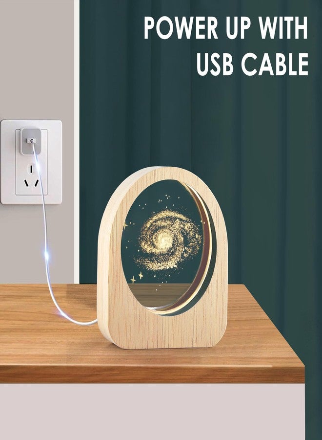 الجستو مصباح كريستالي يعمل بمنفذ USB بقوة 5 فولت من جيستو - مصباح ليلي ثلاثي الأبعاد بتصميم كرة كريستالية محفورة | مصباح ليلي LED بقاعدة خشبية لتزيين المنزل والمكتب | هدية عيد ميلاد للمراهقين من الجنسين (تصميم مرصع بالنجوم) - Image 3