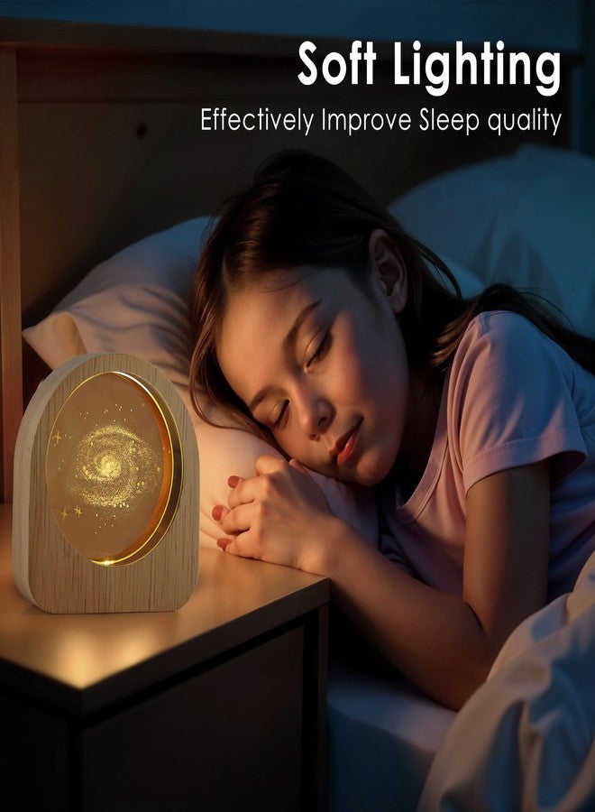 الجستو مصباح كريستالي يعمل بمنفذ USB بقوة 5 فولت من جيستو - مصباح ليلي ثلاثي الأبعاد بتصميم كرة كريستالية محفورة | مصباح ليلي LED بقاعدة خشبية لتزيين المنزل والمكتب | هدية عيد ميلاد للمراهقين من الجنسين (تصميم مرصع بالنجوم) - Image 2