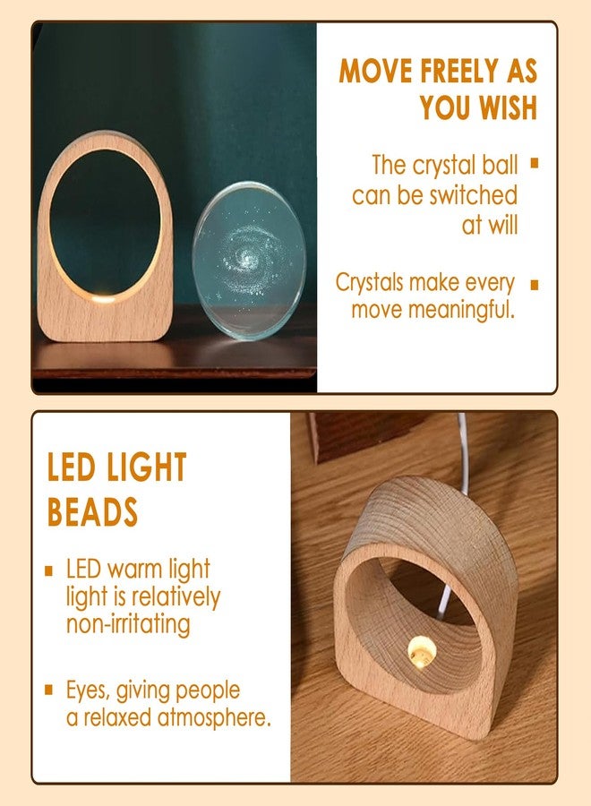 الجستو مصباح كريستالي يعمل بمنفذ USB بقوة 5 فولت من جيستو - مصباح ليلي ثلاثي الأبعاد بتصميم كرة كريستالية محفورة | مصباح ليلي LED بقاعدة خشبية لتزيين المنزل والمكتب | هدية عيد ميلاد للمراهقين من الجنسين (تصميم مرصع بالنجوم) - Image 5