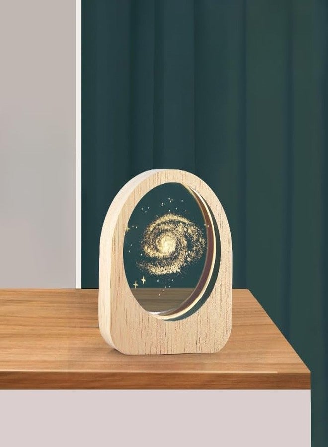 الجستو مصباح كريستالي يعمل بمنفذ USB بقوة 5 فولت من جيستو - مصباح ليلي ثلاثي الأبعاد بتصميم كرة كريستالية محفورة | مصباح ليلي LED بقاعدة خشبية لتزيين المنزل والمكتب | هدية عيد ميلاد للمراهقين من الجنسين (تصميم مرصع بالنجوم) - Image 1