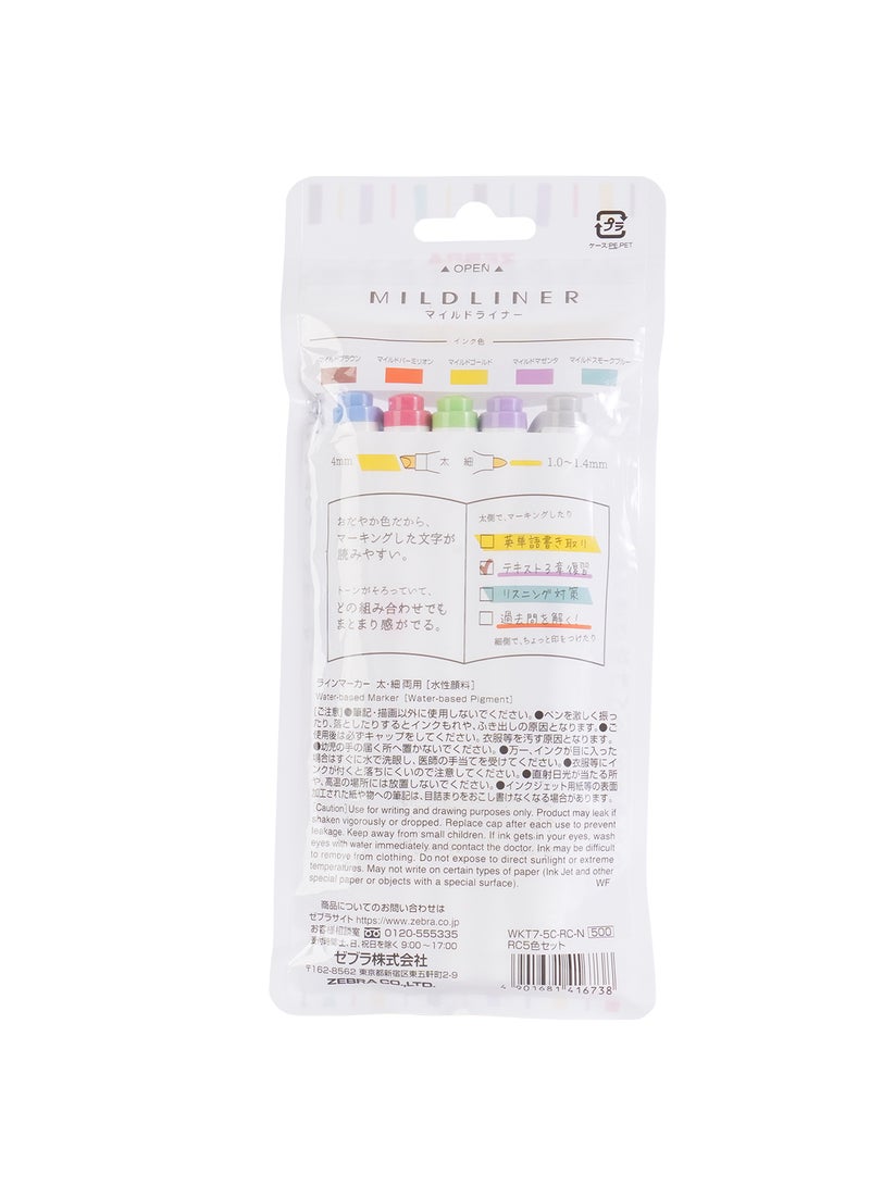 زيبرا مظهر ميلدلاينر 5 الوان , مستلزمات المدرسة والمكتب ، لتخطيط دفتر اليوميات , الملاحظات , الرسم - Image 2