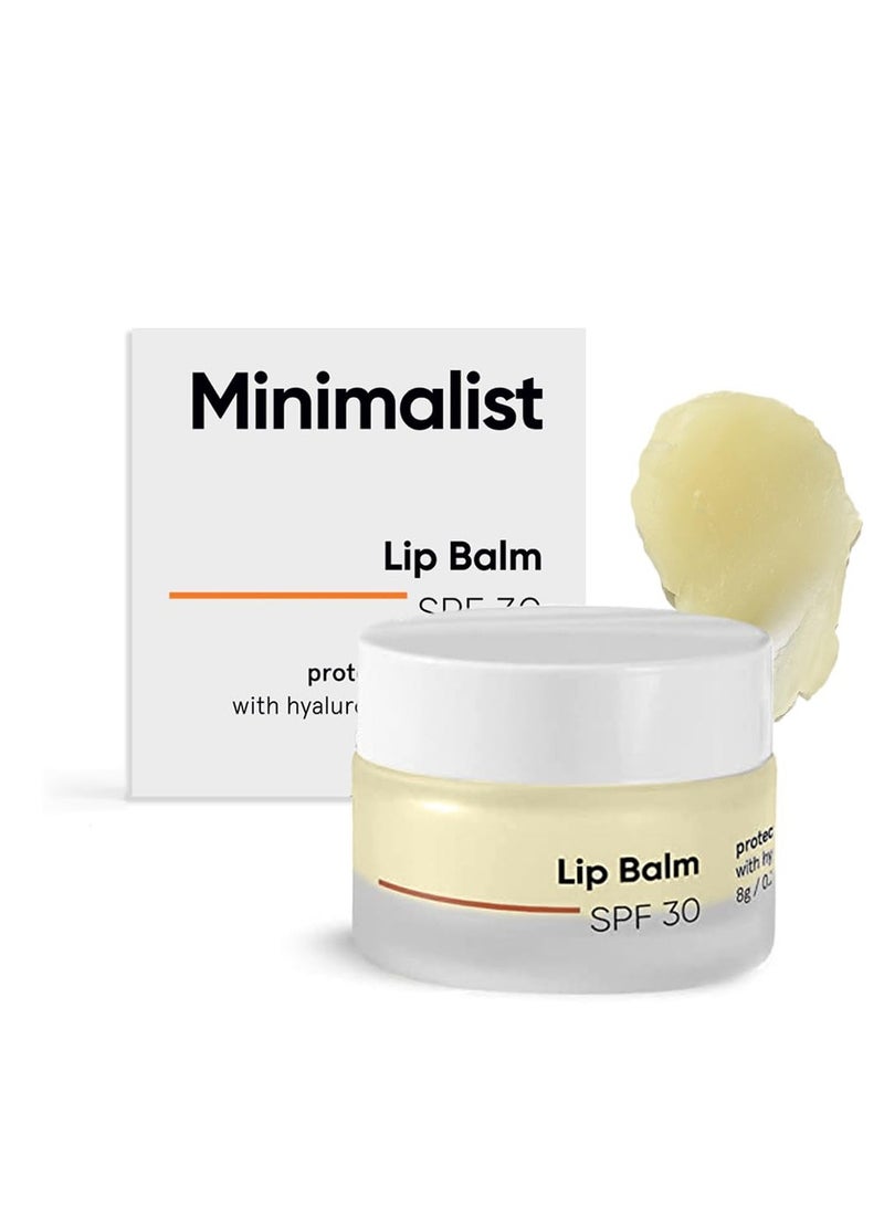 منيماليست مرطب شفاه بسيط بعامل حماية من الشمس ٣٠ مع السيراميد وحمض الهيالورونيك | حماية وتغذية للشفاه | للنساء والرجال | ٨ غرام، أبيض مائل للصفرة - Image 1
