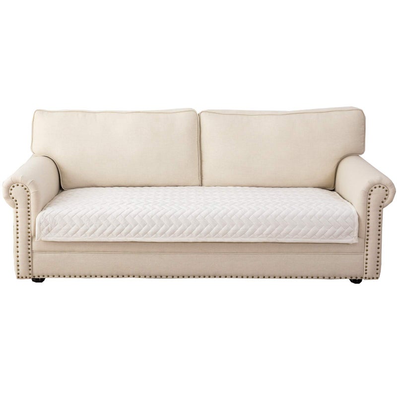 Eismodra Couch CoverSectional Couch CoversSofa Covers for 3 Cushion CouchAntiSlip Sofa Slipcovers for Dogs Cats Kids Loveseat Recliner L Shaped Armrest BackrestWhite 43x94Only 1 Piece