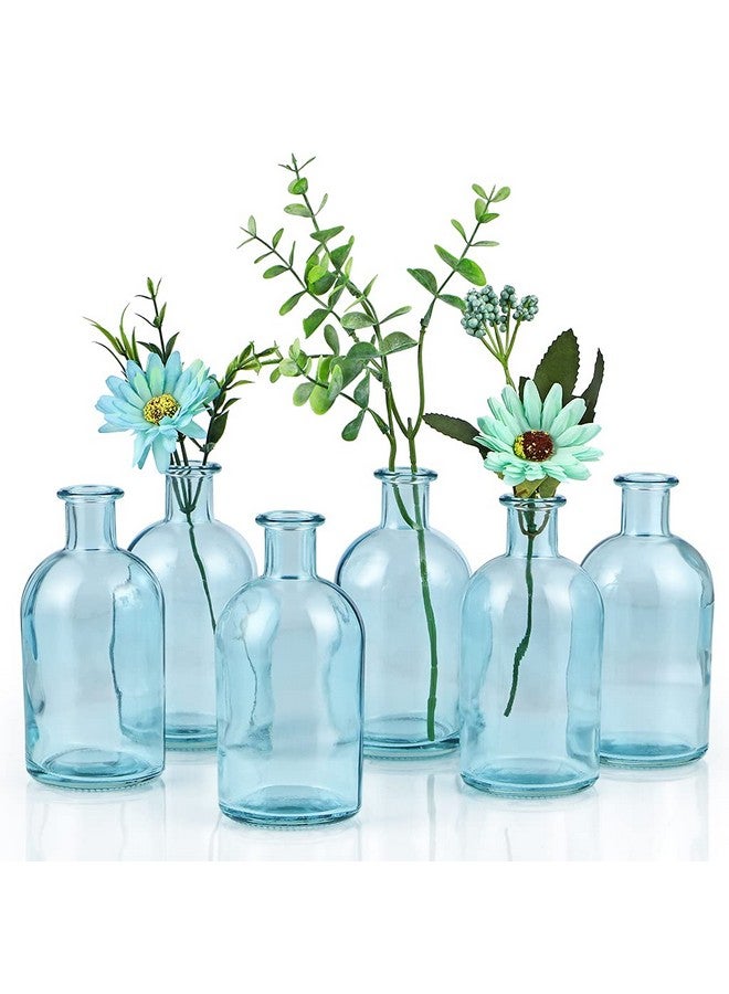 MDLUU 6-Pack Glass Bud Vase, Apothecary Bottle Vase, Decorative Glass Bottle For Wedding Centerpiece, Home Decor (Blue) - Image 1