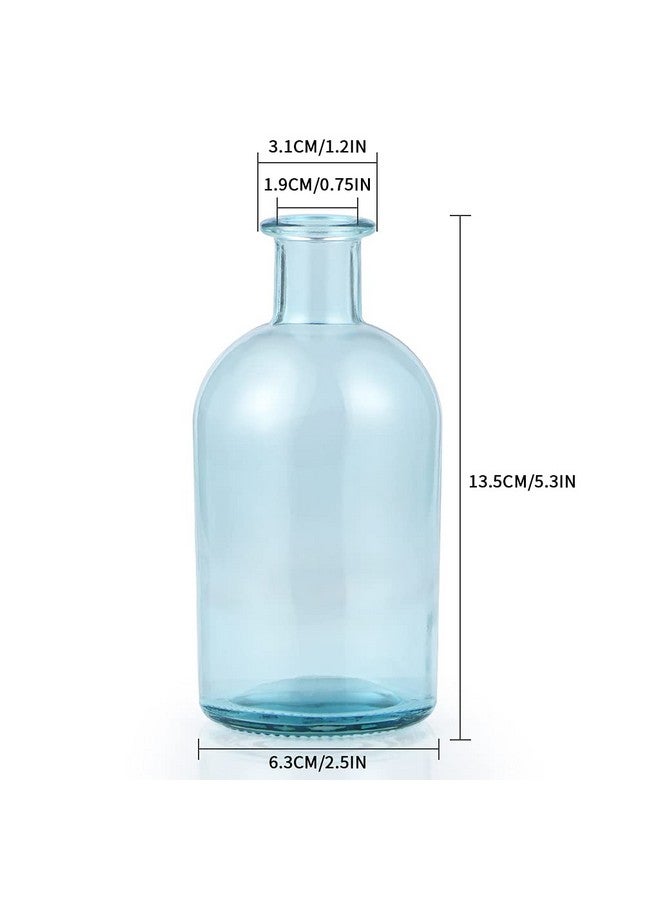 MDLUU 6-Pack Glass Bud Vase, Apothecary Bottle Vase, Decorative Glass Bottle For Wedding Centerpiece, Home Decor (Blue) - Image 3