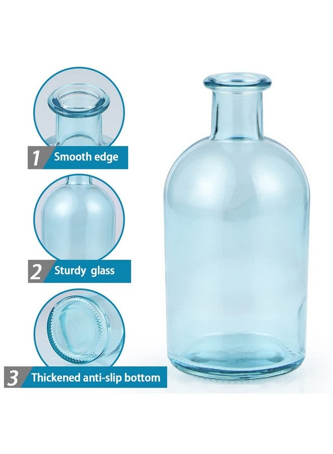MDLUU 6-Pack Glass Bud Vase, Apothecary Bottle Vase, Decorative Glass Bottle For Wedding Centerpiece, Home Decor (Blue) - Image 4