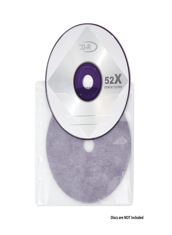 Progo White CD, DVD and Blu-Ray Disc Double-Sided Plastic Sleeves with Non-Woven Fabric for CD, DVD and BluRay Disc Storage, Refill Insert CD Wallets, 100 Pack (200 pcs Discs Capacity). - Image 2