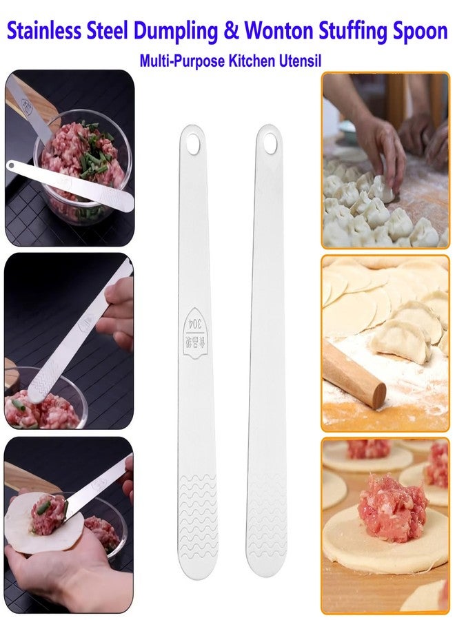 Auhsgch 2 PCS Wonton Maker Stainless Steel Wonton Wrappers Tool, Dumpling Maker Press, Empanada Maker Press, Steamed Buns Making Tools, Suitable for Stuffing, Dumplings, Stuffing Burritos, Ravioli, Gyoza - Image 3