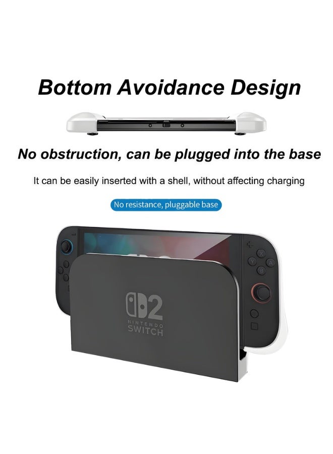 Dockable Case for Nintendo Switch 2 TPU Grip Protective Cover for Switch2 Console and Joy-Con Controller, Compatible with Switch 2 Anti Fall Protective Cover Accessories (Black) - Image 2