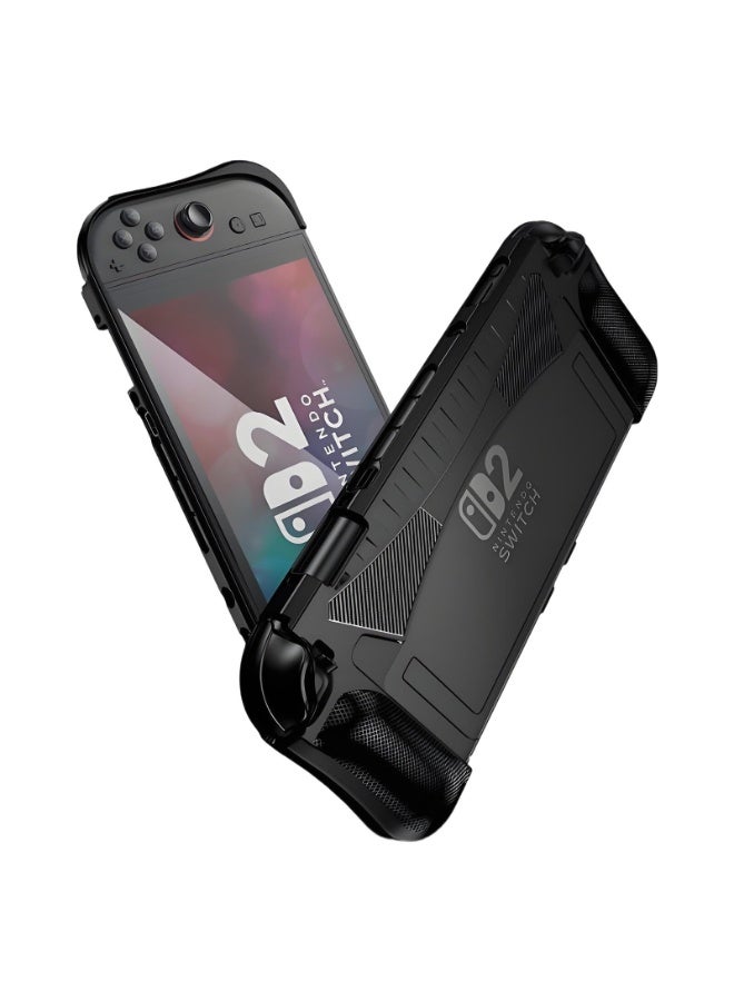 Dockable Case for Nintendo Switch 2 TPU Grip Protective Cover for Switch2 Console and Joy-Con Controller, Compatible with Switch 2 Anti Fall Protective Cover Accessories (Black) - Image 4