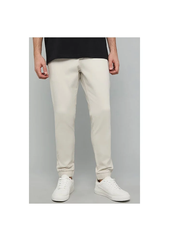 أر أند بي Solid Jogger Pants with Drawstring Waist