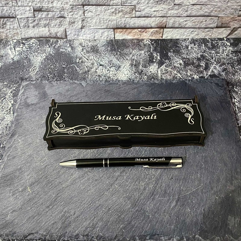 Sanat Hediyelik Art Gift Special for Teachers' Day Metal Ballpoint Pen Named + Wooden Box - Teacher - Gift - Personalized - Lawyer - Father  - Image 2