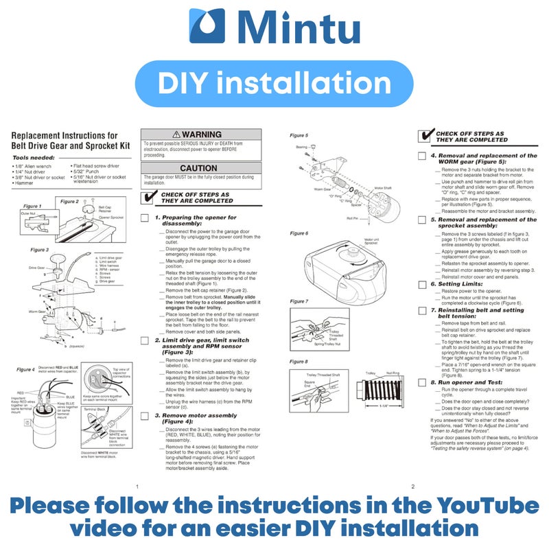 Mintu Gear Sprocket Compatible with Liftmaster 41A5483 2245 3265 3255 1256LM, Chamberlain 2265R 248730 41AC050-1 41CA4220 41A5021 Opener, Craftsman 139.53615SR 139.53995SRT Garage Door Opener - Image 5