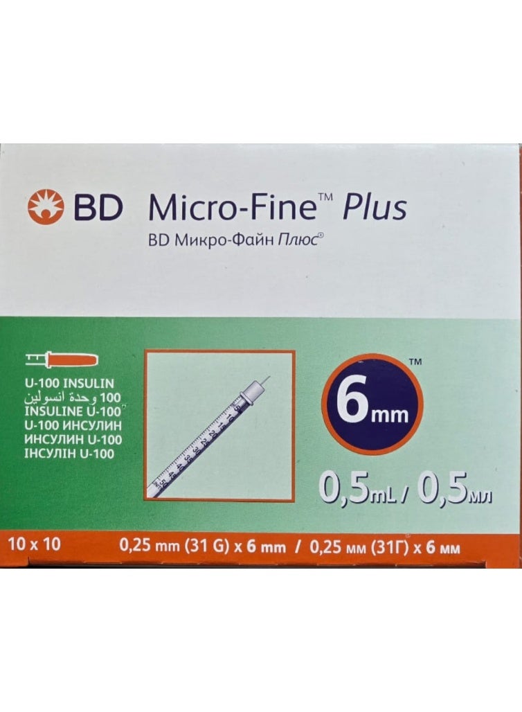 Micro-Fine Plus Insulin 0.5ml Syringe 31Gx6mm 100pcs