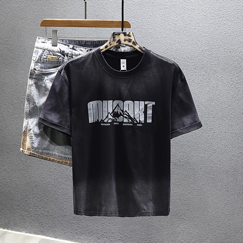 Short-Sleeved Men'S 2025 Spring And Cool Crewneck Clothes Half-Sleeved T-Shirt Teenager Gradient T-Shirt Trendy - Image 4