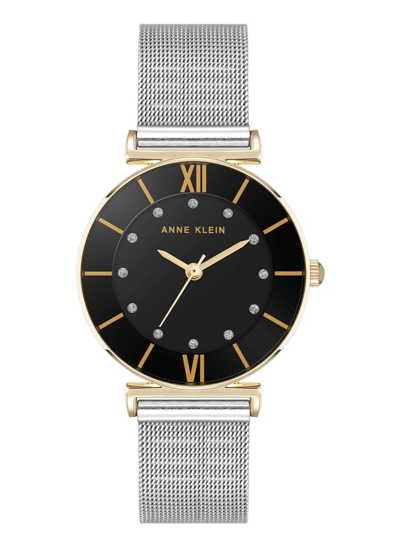 Anne Klein Women's Glitter Accented Mesh Bracelet Watch - Image 1