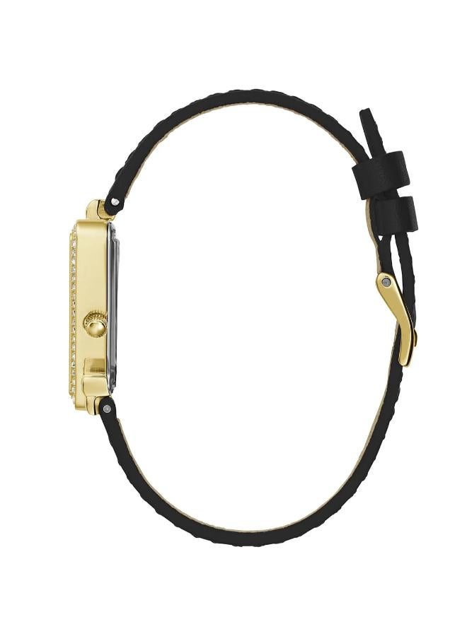 Guess Fame Womens Gold Tone Case & Genuine Black Leather Watch – GW0504L5 - Image 2