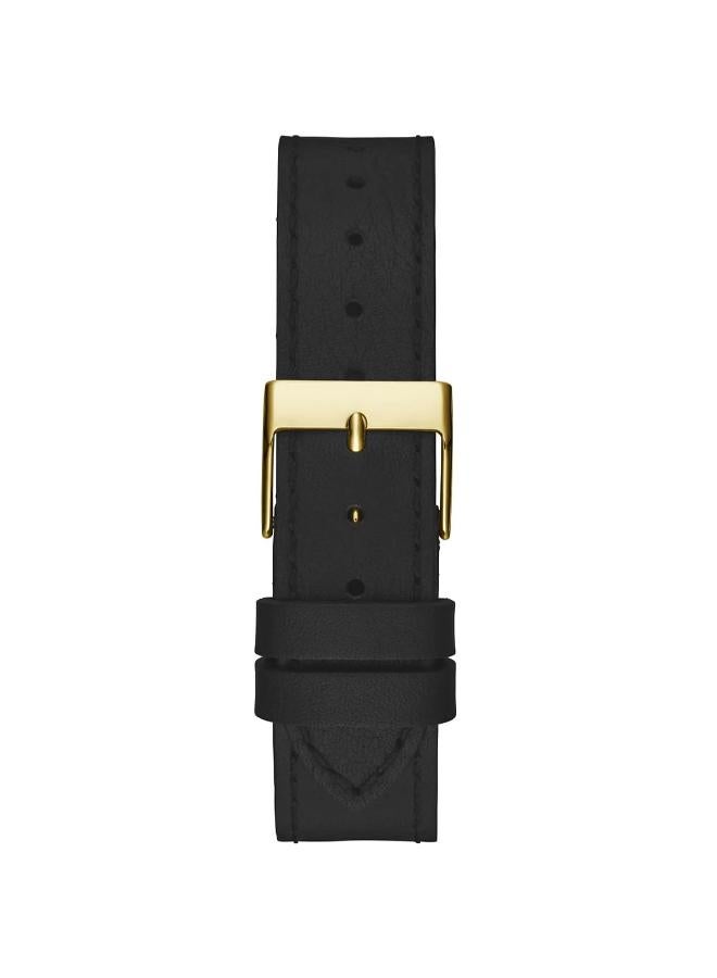 Guess Fame Womens Gold Tone Case & Genuine Black Leather Watch – GW0504L5 - Image 3