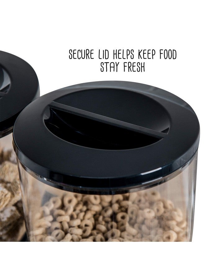 ZevrO Honey-Can-Do Zevro Essential Dual-Control Dry Food Dispenser - Effortless & Organized Storage for Cereal, Dog Food, or Snack Dispenser for All Kinds of Treats, 17.5 oz Each Capacity, Black/Chrome  - Image 5
