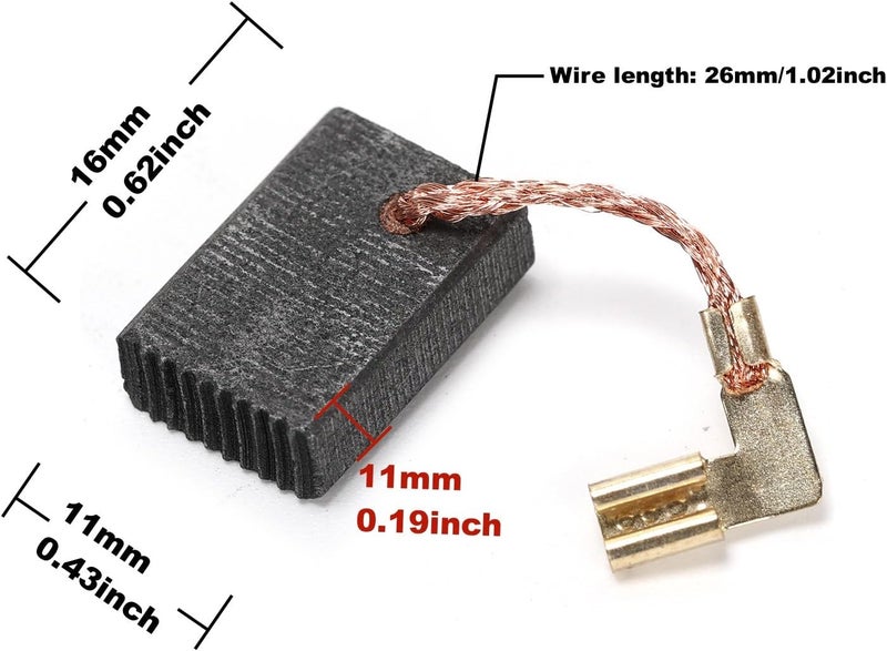8 قطع فرش كربون لمحرك المطحنة الزاوية (16 × 11 × 5 مم) Cb325/194074-2 متوافقة مع ماكيتا 9553Nb 9554Nb 9555Nb 9556Nb 9557Nb Hr2630 Hr2230 Hr2460 Hr2470 Hr2470T - Image 4