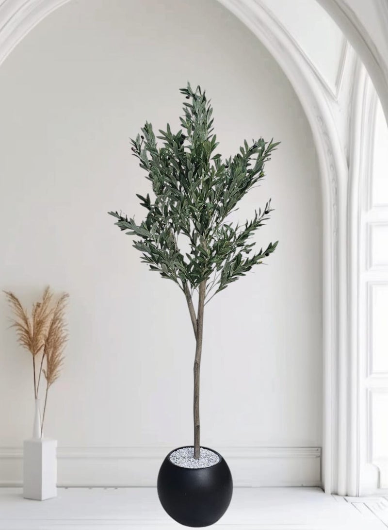 AL KHALDIYA Olive tree with black pot, attractive design, make your home more elegant, 180 cm - Image 1