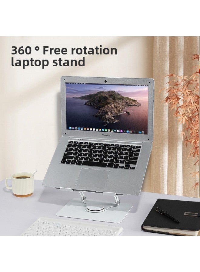 Loquat Folding Aluminum Alloy Lifting Notebook With Fan Cooling Shelf Reading Painting Tablet Cputer Rotatable Bracket-Color:Steel Dark Gray-rotating Bracket With Fan  - Image 3