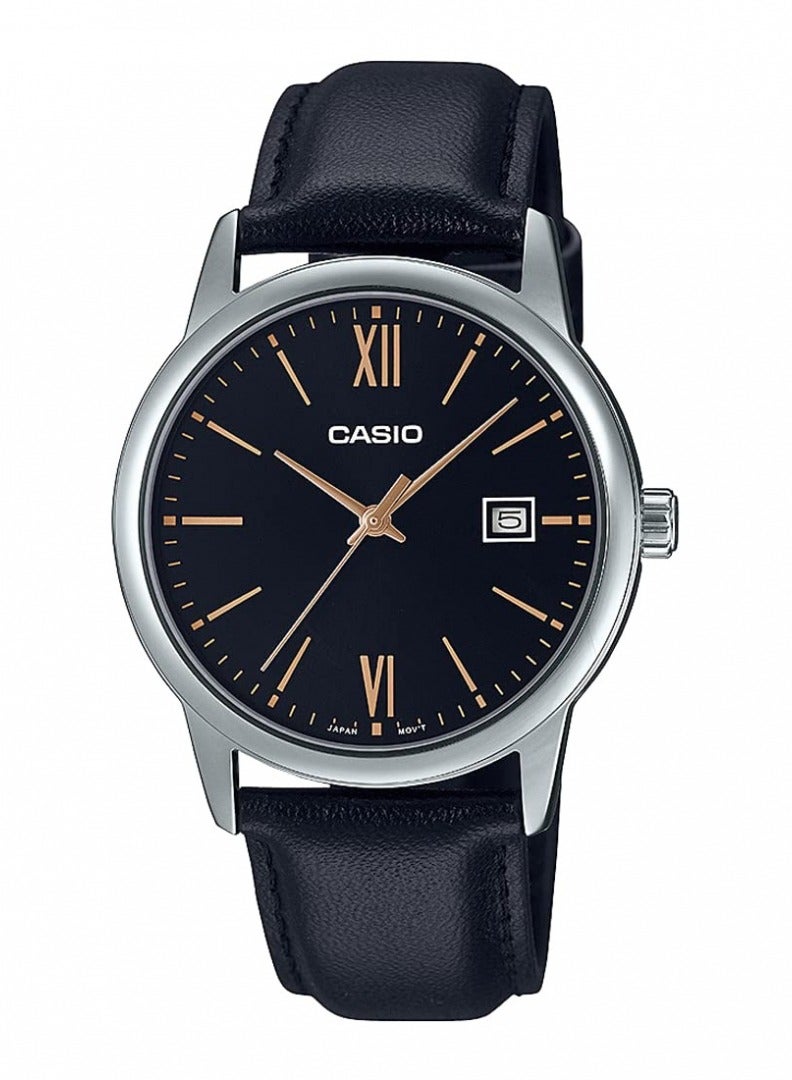 كاسيو ساعة كاسيو للرجال MTP-V002L-1B3UDF، انالوج، مينا اسود - Image 1