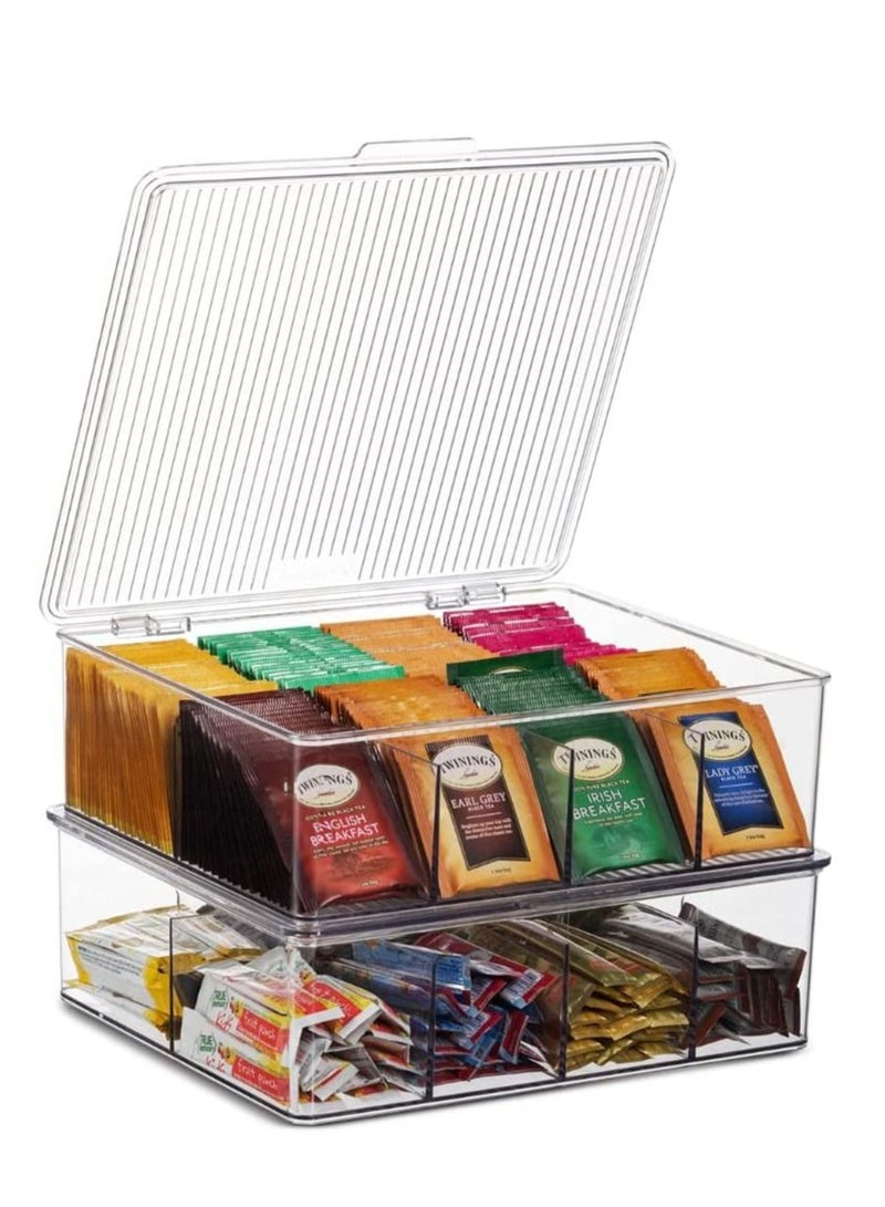 Excefore Stackable Plastic Tea Bag Organizer, Packets, Pouches Fridge Organizers - Image 2