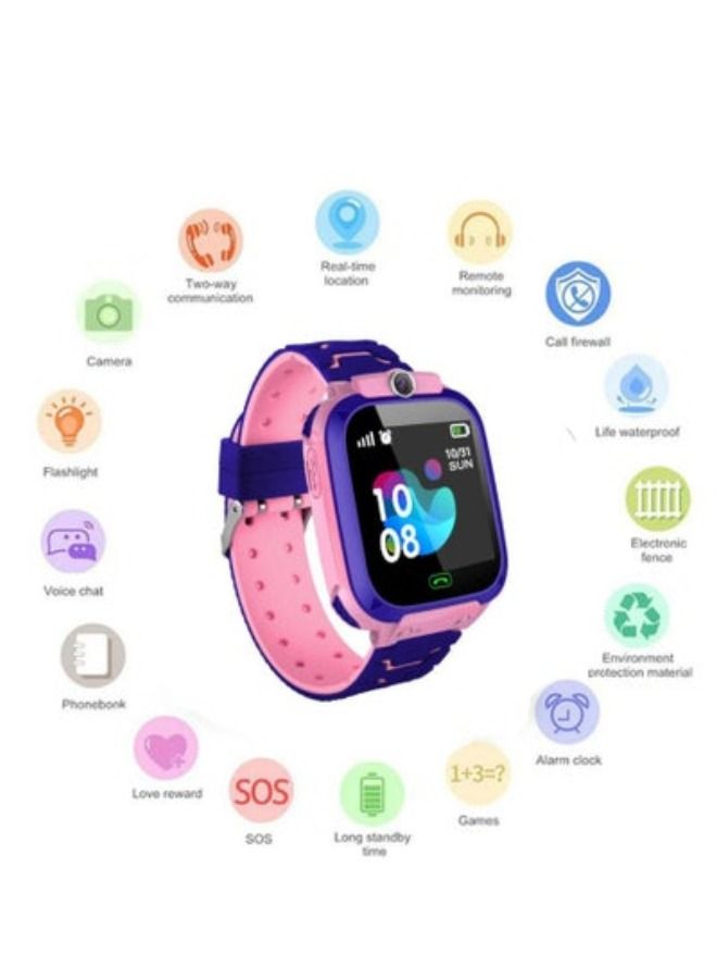 ACLIX Children's Smart Wrist Watch Phone Smartwatch For Boys Girls With Sim Card Photo Waterproof GPS Tracker Child Kids Smart Watch Pink/Black/Purple - Image 4