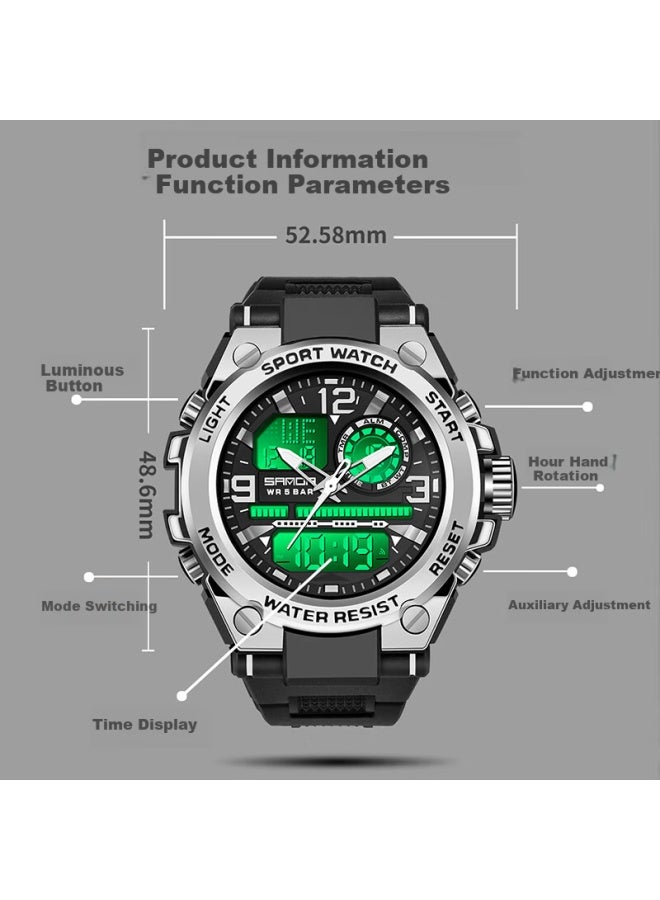 Sanda Electronic Watch For Men, Students, Sports, Waterproof, Luminous, Suitable For Middle And High School Students, Military Enlistment, Outdoor Timing Electronic Watch - Image 2