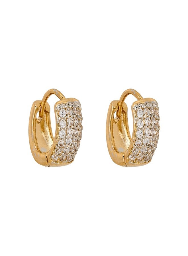 Kushal's Fashion Jewellery White Rodium-Gold Polished Copper Trendy Zircon Bali Earrings, Best for Casual Wear & Special Occasion - 460335 - Image 1