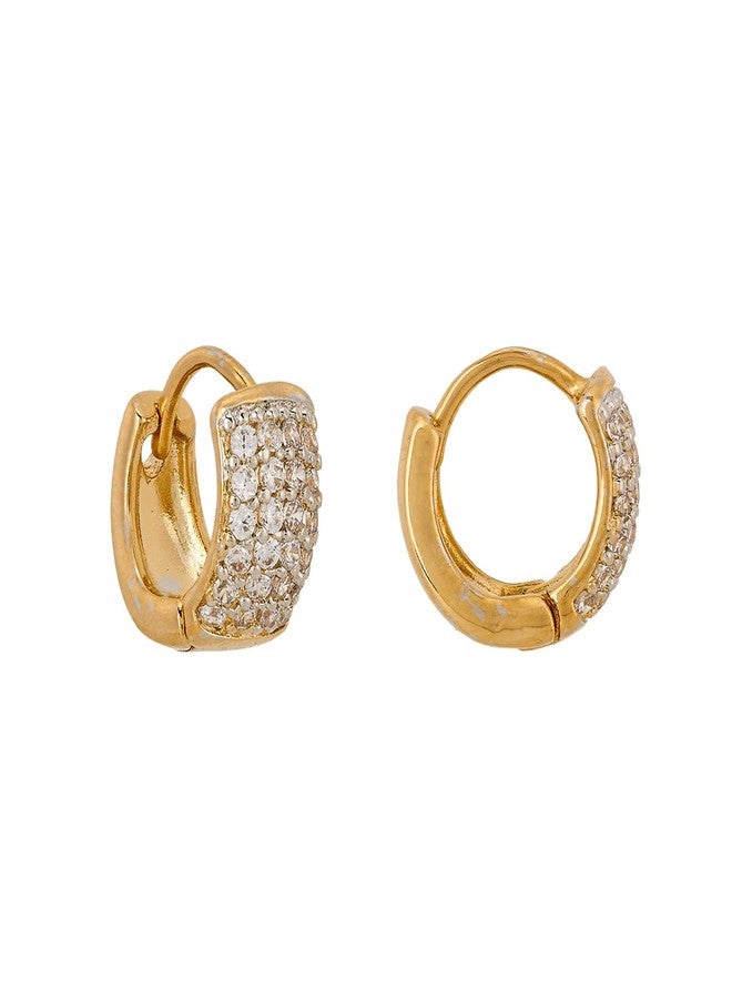Kushal's Fashion Jewellery White Rodium-Gold Polished Copper Trendy Zircon Bali Earrings, Best for Casual Wear & Special Occasion - 460335 - Image 3