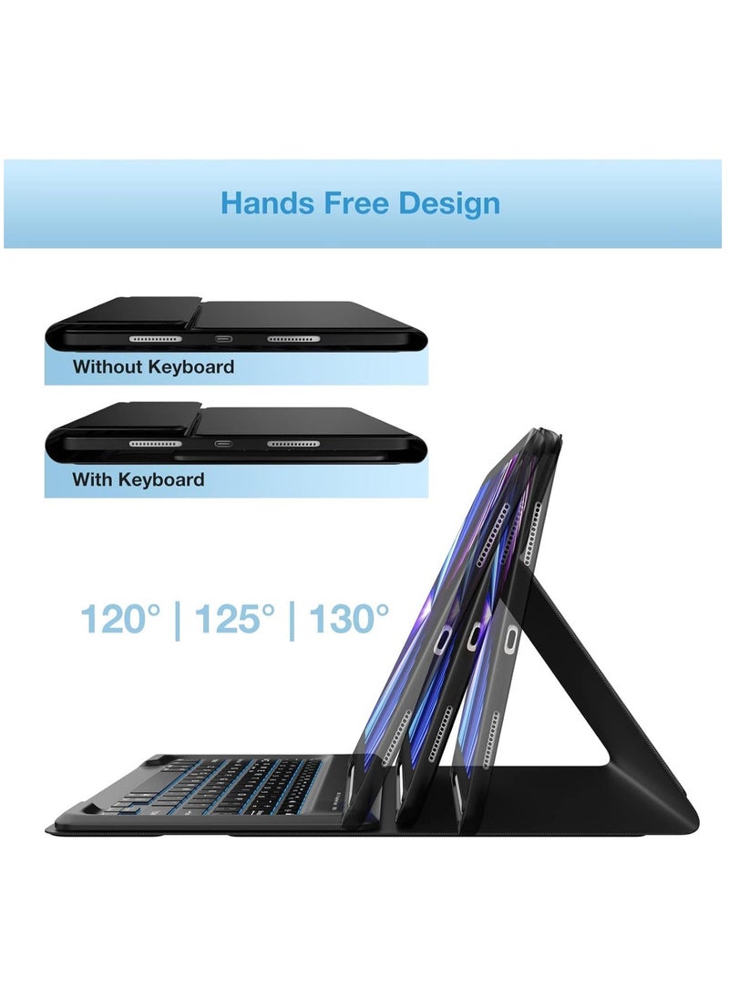 TIGER Case for iPad Air 13-inch (M2, 2024) & iPad Pro 12.9" (6th/5th/4th/3rd Gen) – Detachable Wireless Bluetooth Keyboard Slim Folio Smart Cover with Pencil Holder, Ultimate Protection & Versatility - Image 5