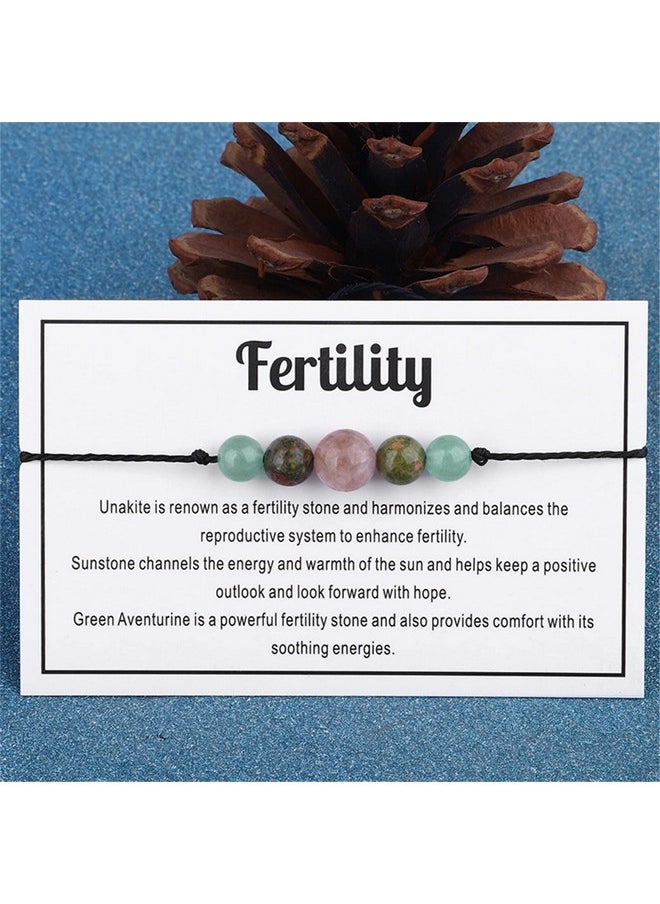 Multistyle Healing Crystal Stone Bead Strand Card Bracelets Handmade Adjustable Wax Rope Yoga Amethyst Tigereye Chakra Bracelets For Women Men Meditation Relax Anxiety Jewelry Gift (Fertility) - pzsku/Z626A1FB453A9130742CDZ/45/_/1718606384/e6117336-9173-4250-9460-d8603fdf0ad5