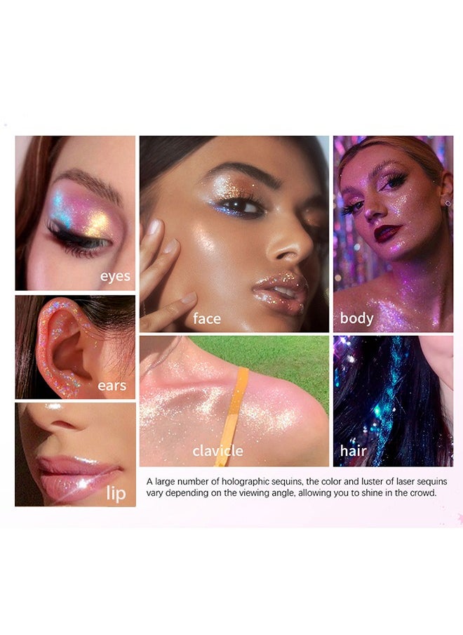 Fit Colors منطقة اللمعان - لمعان متغير اللون للوجه والجسم والشعر ، آمن وسهل الاستخدام ، مثالي لحفلات المهرجانات ، نباتي وخالي من القسوة # 02  - Image 4