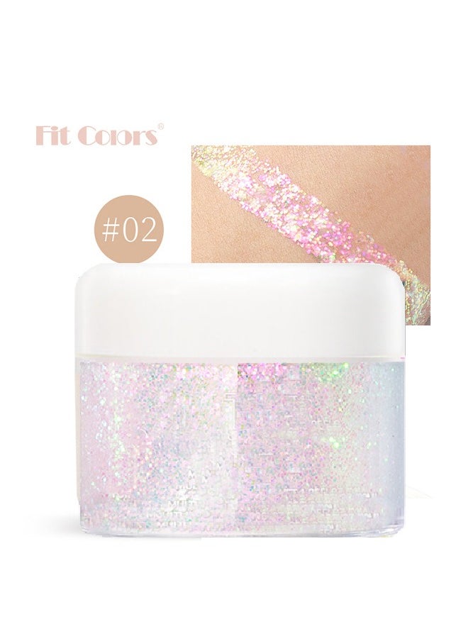 Fit Colors منطقة اللمعان - لمعان متغير اللون للوجه والجسم والشعر ، آمن وسهل الاستخدام ، مثالي لحفلات المهرجانات ، نباتي وخالي من القسوة # 02  - Image 2