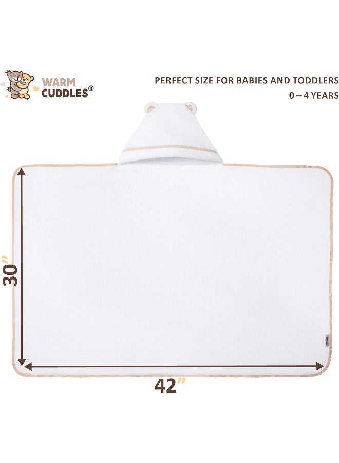 Warm Cuddles Premium Toddler Towel with Hood | Organic Bamboo Toddler Hooded Bath Towel - Image 3