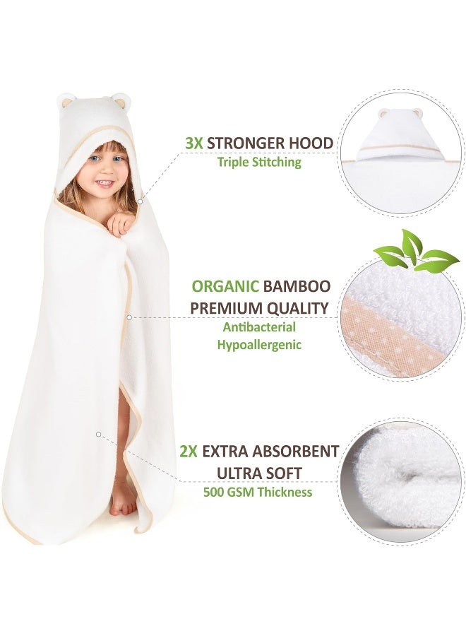 Warm Cuddles Premium Toddler Towel with Hood | Organic Bamboo Toddler Hooded Bath Towel - Image 2