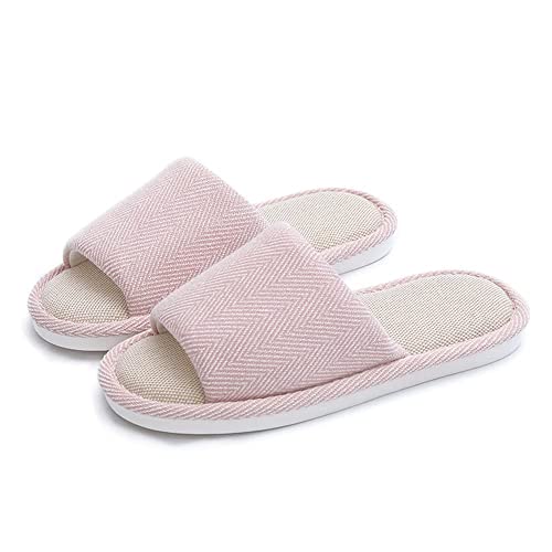 AioTio Fabric Slippers - Indoor/Outdoor, Non-Slip, Four Seasons, Soft Bottom, Couple Slippers - Men & Women (Pink 5-6 Women/3-4 Men) - Image 1