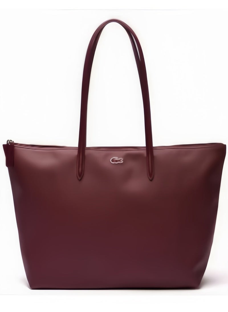 لاكوست حقيبة لاكوست النسائية L12.12 مفهوم الموضة متعددة الاستخدامات بسعة كبيرة حجم كبير حقيبة يد وحقيبة كتف حقيبة توت بحجم كبير لون خمري 45 سم * 30 سم * 12 سم - Image 5