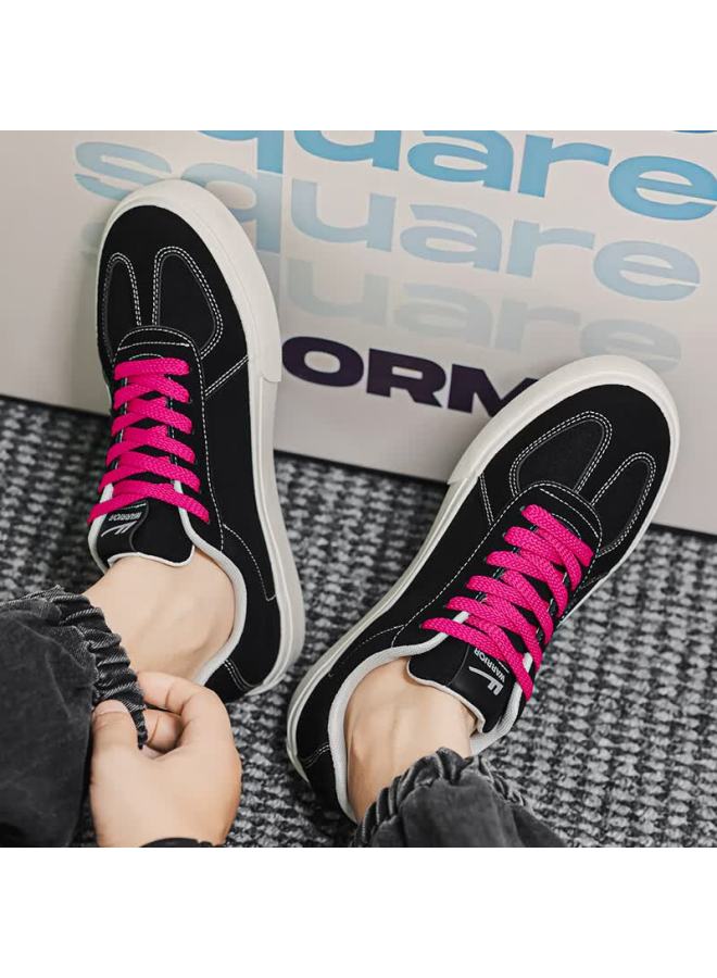 Pull Back Warrior Men's Canvas Sneakers Couple Casual Sports Shoes Wxym411 Black Size 37 - Image 3